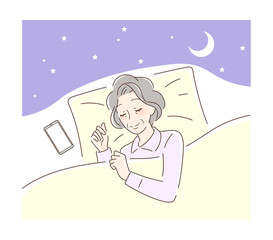 笑顔で眠る女性
