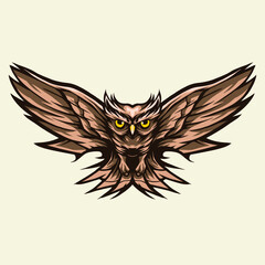 owl fly vector illustration design isolated on white background