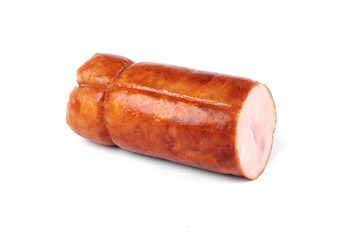 chicken meat roulade, isolated on a white background