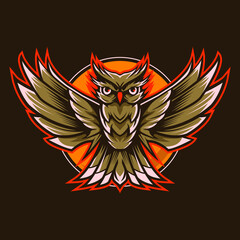 Owl vector illustration design on dark background