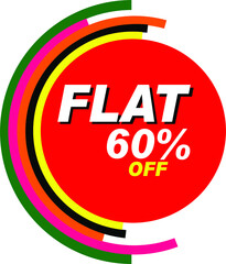 Red Vector Banner flat 60% off