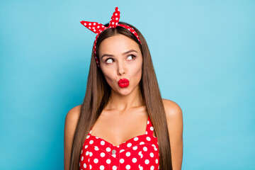 Close-up portrait of her she nice-looking attractive naughty lovable dreamy glamorous...