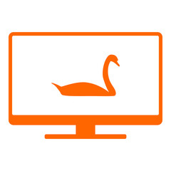Schwan und Monitor