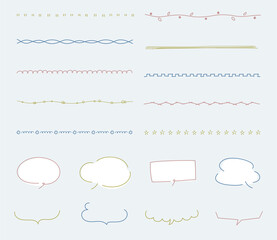 手書きの線のセット／吹き出し／おしゃれ／かわいい