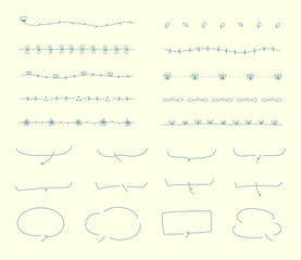 手書きの線のセット／吹き出し／おしゃれ／かわいい