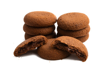 chocolate cookie isolated