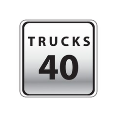 trucks 40 road sign