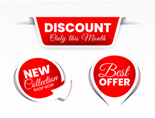 High Quality Sale Tags Vector Collection . Isolated Vector Elements