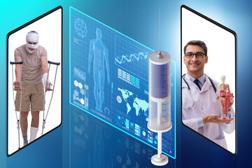 Telemedicine concept with remote diagnostics and consultation
