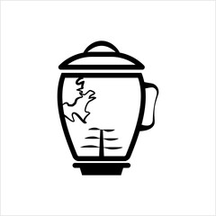 Cracked Broken Blender Mixer Jar Icon, Kitchen Home Electric Appliance