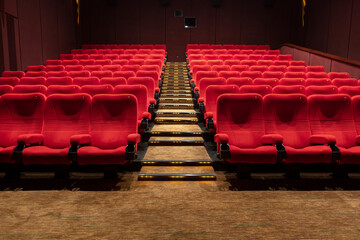 Red Empty Cinema Seats in Theatre 