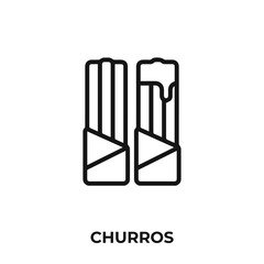 churros icon. churros vector symbol. Linear style sign for mobile concept and web design. Mexican food symbol illustration. Pixel vector graphics - Vector	