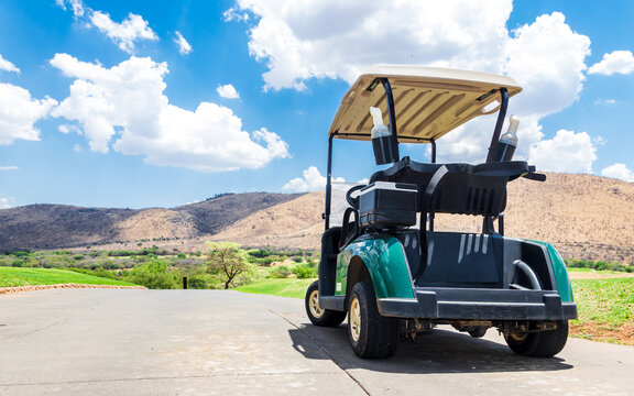 Golf cart on a golf course