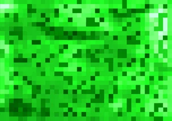 Fotobehang Abstract background minecraft green gradient geometric crystal mosaic © TATIANA