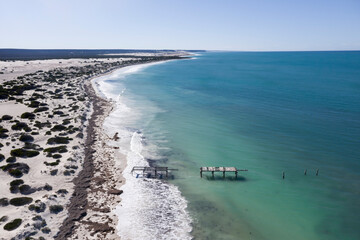 Aerial view of the coastline at Eucla, Western Australia