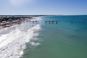 Aerial view of the coastline at Eucla, Western Australia