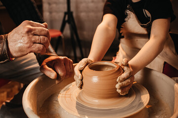 The process of making clay products. Pottery