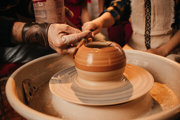 The process of making clay products. Pottery