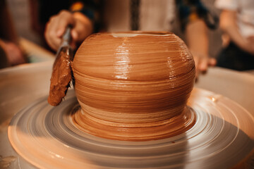 The process of making clay products. Pottery