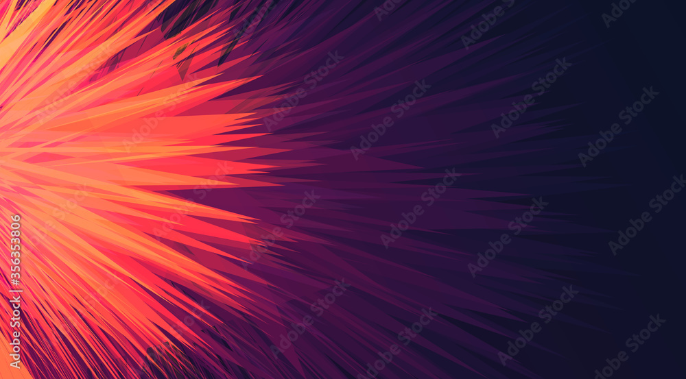 Aufkleber abstract burst of light rays with sharp shapes, sun or star explosion dynamic composition, wallpaper