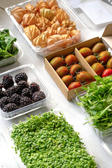 Fresh Tomatoes Blackberry Basil Golden Berry Rocket Flatlay