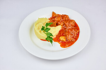 A plate of food on a table