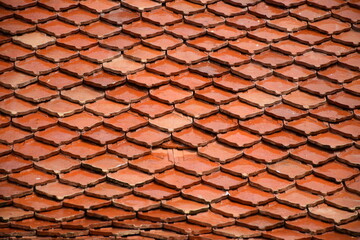Roof tiles inside the temple building