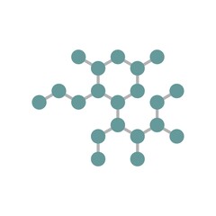 ISOLATED ILLUSTRATION OF A MOLECULE ON A WHITE BACKGROUND