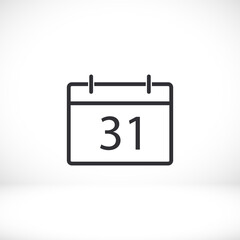 calendar icon. Vector Eps 10 month date 31 illustration Flat Design