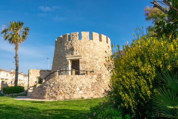 Fototapeta na wymiar The main symbol of Torrevieja, the old Tower of the Moor originally built before 1320.