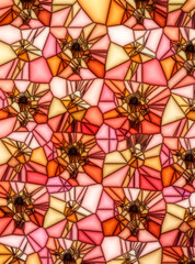 Abstract stained pattern glass