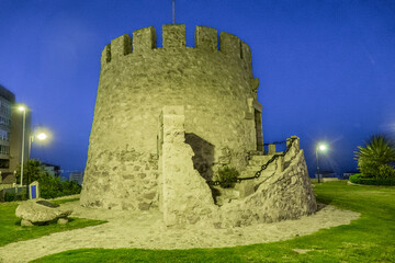 Fototapeta na wymiar The main symbol of Torrevieja, the old Tower of the Moor originally built before 1320.