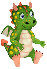 raster image green dragon baby fairy tale
