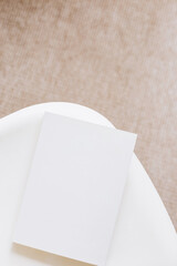 notepad white page blank writing inside chair