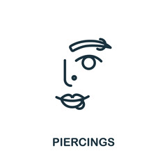 Piercings icon. Simple element from cosmetology collection. Creative Piercings icon for web design, templates, infographics and more