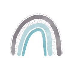 Abstract rainbows hand drawn illustration set. Arches decorative paper cut simple composition