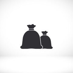 Money bag icon. bag with money. cash deposited Vector EPS 10. Flat Design