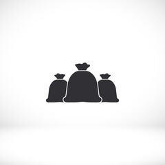 Money bag icon. bag with money. cash deposited Vector EPS 10. Flat Design