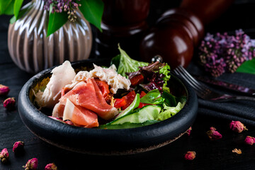 fresh salad with parma