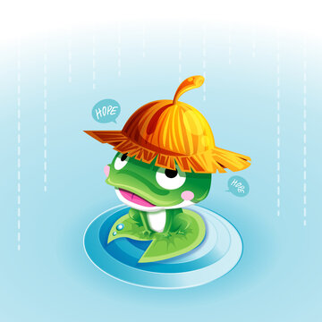Song frog in the rain.