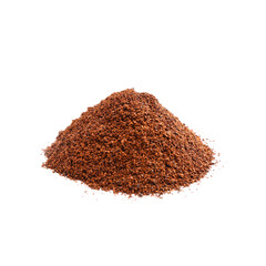 Coffee powder on white background
