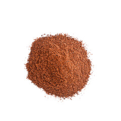 Coffee powder on white background