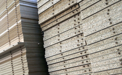 Piles of wood. Furniture industry. Netherlands