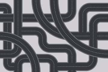 Seamless geometric pattern.
Roads. (Top view) 