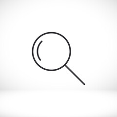 magnifier black vector icon line linear style on the background. Best icon 10 eps illustration