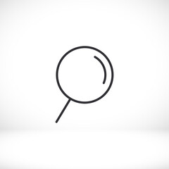 magnifier black vector icon line linear style on the background. Best icon 10 eps illustration
