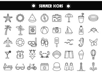 Naklejka premium summer icons