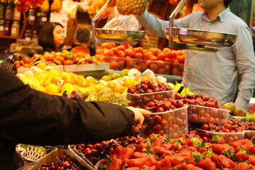 Mercado de la Boquería en Barcelona.