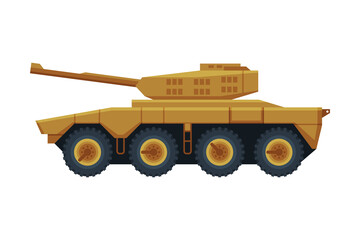 Armored Infantry Vehicle, Heavy Special Machinery Flat Vector Illustration