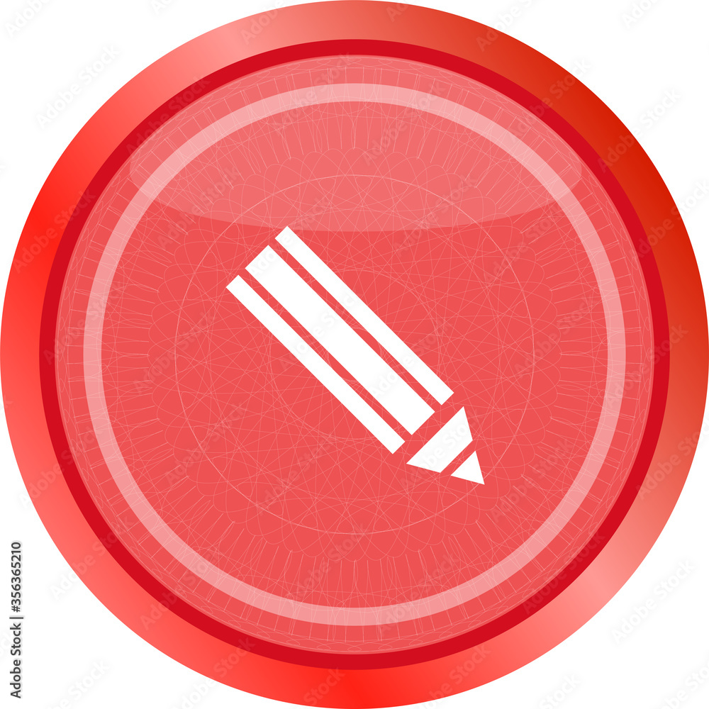 Aufkleber pencil on web icon, web button isolated on white background